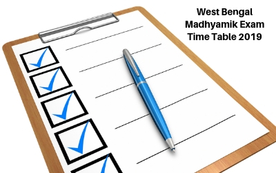 WBBSE Class 10 Time Table 2019 West Bengal Madhyamik Exam Time Table 2019